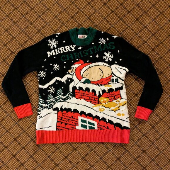 Arvilhill Ugly Christmas Sweater Mens Medium Mooning Santa Claus Humor Bad Santa - Picture 1 of 11